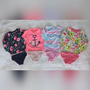 4 girl rashguard sets 4T